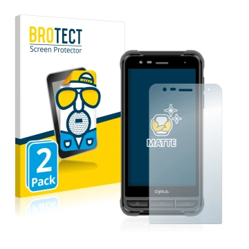 Face avant d’un emballage produit avec le logo de la marque BROTECT. À côté, l’appareil Cyrus CS22 XA est représenté avec la p