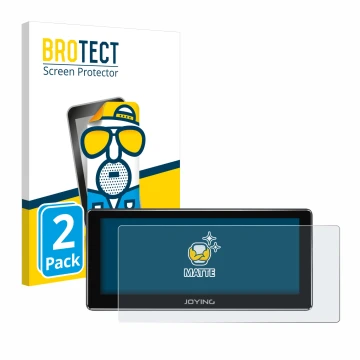 Face avant d’un emballage produit avec le logo de la marque BROTECT. À côté, l’appareil Joying 4G Car Radio 8.8