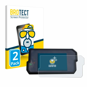 Face avant d’un emballage produit avec le logo de la marque BROTECT. À côté, l’appareil KTM 125 / 390 Duke 2017+ est représent