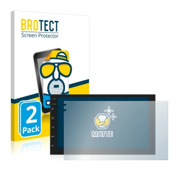 Face avant d’un emballage produit avec le logo de la marque BROTECT. À côté, l’appareil Phonocar MediaStation 2Din est représe