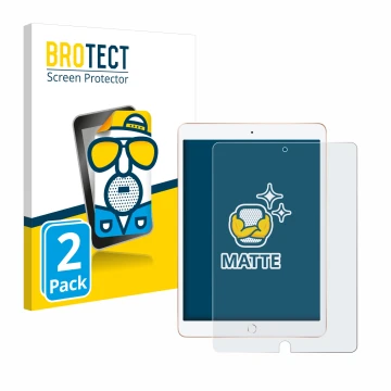 Face avant d’un emballage produit avec le logo de la marque BROTECT. À côté, l’appareil Apple iPad 10.2