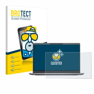 Face avant d’un emballage produit avec le logo de la marque BROTECT. À côté, l’appareil Dell Latitude 7400 Non-Touch est repré