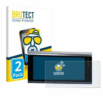 Face avant d’un emballage produit avec le logo de la marque BROTECT. À côté, l’appareil Audi A6 2018 MMI Navigation Plus 10.1