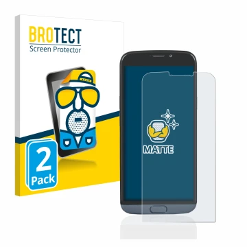 Face avant d’un emballage produit avec le logo de la marque BROTECT. À côté, l’appareil Doro 8050 est représenté avec la prote