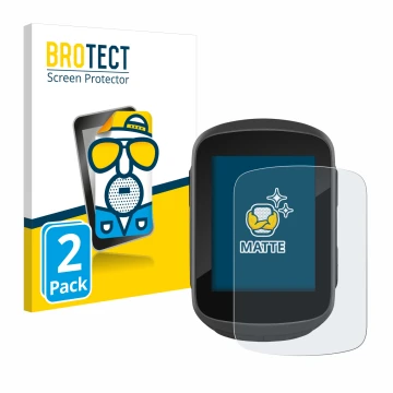 Face avant d’un emballage produit avec le logo de la marque BROTECT. À côté, l’appareil Garmin Edge 130 Plus est représenté av