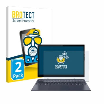 Face avant d’un emballage produit avec le logo de la marque BROTECT. À côté, l’appareil Lenovo Yoga Duet 7 est représenté avec
