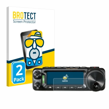 Face avant d’un emballage produit avec le logo de la marque BROTECT. À côté, l’appareil Yaesu FT-891 est représenté avec la pr