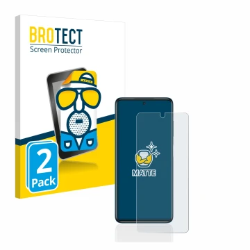 Face avant d’un emballage produit avec le logo de la marque BROTECT. À côté, l’appareil Xiaomi Poco X3 NFC est représenté avec