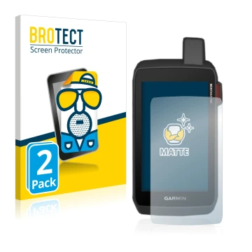 Face avant d’un emballage produit avec le logo de la marque BROTECT. À côté, l’appareil Garmin Montana 700i est représenté ave