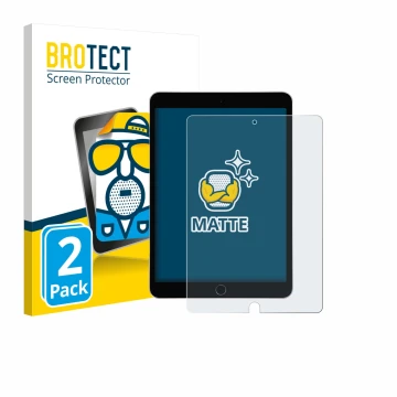 Face avant d’un emballage produit avec le logo de la marque BROTECT. À côté, l’appareil Apple iPad 10.2