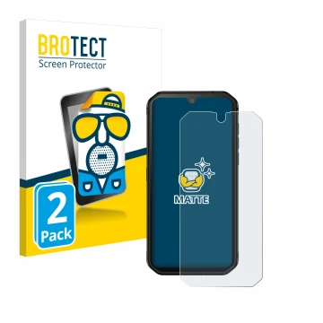 Face avant d’un emballage produit avec le logo de la marque BROTECT. À côté, l’appareil Blackview BV9900E est représenté avec 