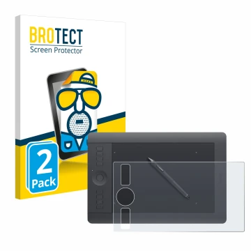 Face avant d’un emballage produit avec le logo de la marque BROTECT. À côté, l’appareil Wacom Intuos Pro S PTH-460 est représe