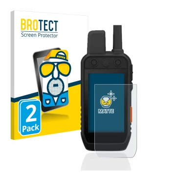 Face avant d’un emballage produit avec le logo de la marque BROTECT. À côté, l’appareil Garmin Alpha 200 K est représenté avec