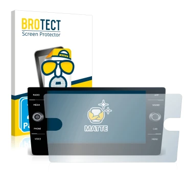 Face avant d’un emballage produit avec le logo de la marque BROTECT. À côté, l’appareil Volkswagen Passat Variant TDI DSG 2020