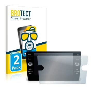 Face avant d’un emballage produit avec le logo de la marque BROTECT. À côté, l’appareil Volkswagen T-Roc Cabriolet Style TSI 2