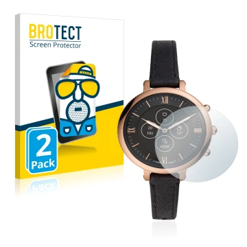 Face avant d’un emballage produit avec le logo de la marque BROTECT. À côté, l’appareil Fossil Monroe Hybrid HR est représenté