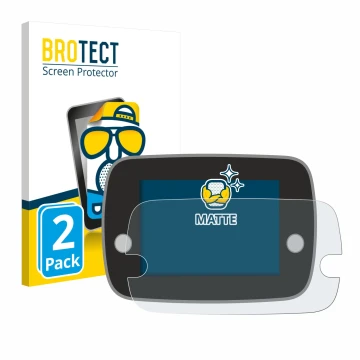 Face avant d’un emballage produit avec le logo de la marque BROTECT. À côté, l’appareil Fiat 500 Series 8 2020 Uconnect 7