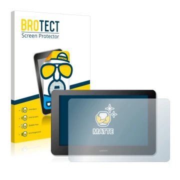 Face avant d’un emballage produit avec le logo de la marque BROTECT. À côté, l’appareil Wacom One Creative Pen Display est rep