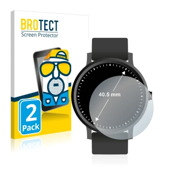 Face avant d’un emballage produit avec le logo de la marque BROTECT. À côté, l’appareil Montres (Circulaire, ø: 40.5 mm) est r