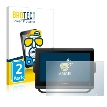 Face avant d’un emballage produit avec le logo de la marque BROTECT. À côté, l’appareil Garmin GPSMAP 923 est représenté avec 