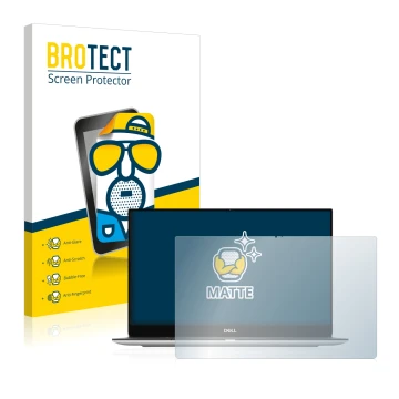 Face avant d’un emballage produit avec le logo de la marque BROTECT. À côté, l’appareil Dell XPS 13 9305 Touch est représenté 