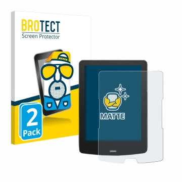 Face avant d’un emballage produit avec le logo de la marque BROTECT. À côté, l’appareil inkBOOK Calypso Plus est représenté av