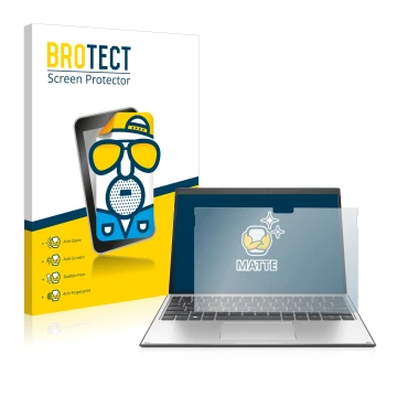 Face avant d’un emballage produit avec le logo de la marque BROTECT. À côté, l’appareil HP Elite x2 G8 est représenté avec la 