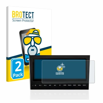 Face avant d’un emballage produit avec le logo de la marque BROTECT. À côté, l’appareil Hyundai Tucson NX4 2021 Infotainment S