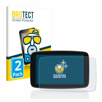 Face avant d’un emballage produit avec le logo de la marque BROTECT. À côté, l’appareil TomTom Go Expert 7