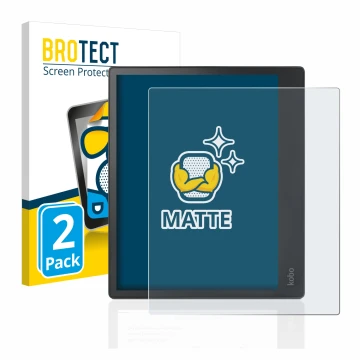 Face avant d’un emballage produit avec le logo de la marque BROTECT. À côté, l’appareil Kobo Elipsa est représenté avec la pro