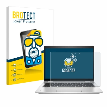 Face avant d’un emballage produit avec le logo de la marque BROTECT. À côté, l’appareil HP ProBook x360 435 G8 est représenté 