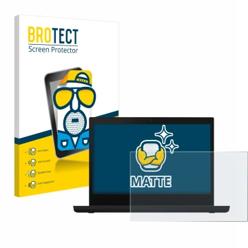 Face avant d’un emballage produit avec le logo de la marque BROTECT. À côté, l’appareil Lenovo ThinkPad L14 Gen 2 est représen