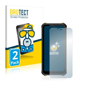 Face avant d’un emballage produit avec le logo de la marque BROTECT. À côté, l’appareil Oukitel WP15 5G est représenté avec la