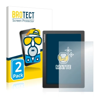 Face avant d’un emballage produit avec le logo de la marque BROTECT. À côté, l’appareil PocketBook InkPad Lite est représenté 