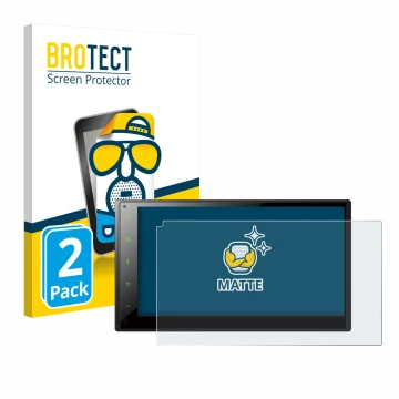 Face avant d’un emballage produit avec le logo de la marque BROTECT. À côté, l’appareil Pioneer SPH-DA160DAB est représenté av