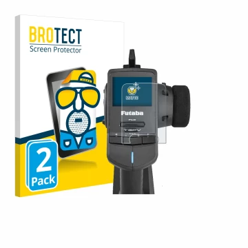 Face avant d’un emballage produit avec le logo de la marque BROTECT. À côté, l’appareil Futaba T3PV est représenté avec la pro