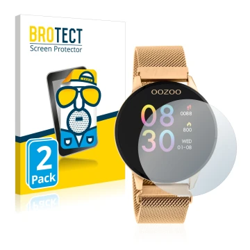 Face avant d’un emballage produit avec le logo de la marque BROTECT. À côté, l’appareil Oozoo Q00117 est représenté avec la pr