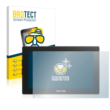 Face avant d’un emballage produit avec le logo de la marque BROTECT. À côté, l’appareil Isobus CCI 1200 est représenté avec la