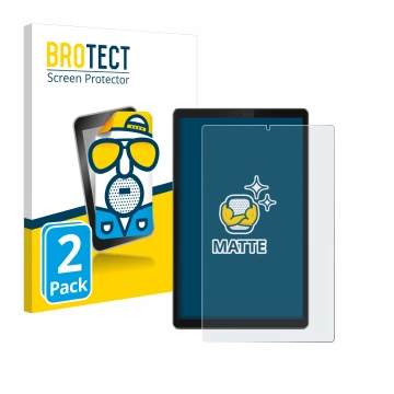 Face avant d’un emballage produit avec le logo de la marque BROTECT. À côté, l’appareil Lenovo Tab TB-X306F est représenté ave