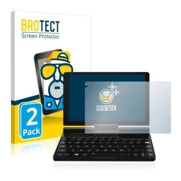 Face avant d’un emballage produit avec le logo de la marque BROTECT. À côté, l’appareil GPD Pocket 3 est représenté avec la pr