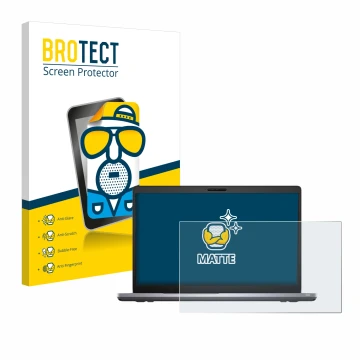 Face avant d’un emballage produit avec le logo de la marque BROTECT. À côté, l’appareil Dell Latitude 5510 est représenté avec
