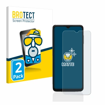 Face avant d’un emballage produit avec le logo de la marque BROTECT. À côté, l’appareil Samsung Galaxy A13 5G est représenté a
