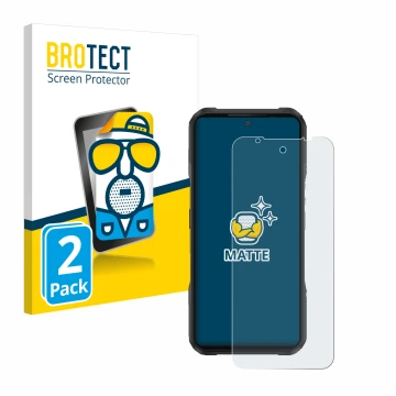 Face avant d’un emballage produit avec le logo de la marque BROTECT. À côté, l’appareil Doogee V20 est représenté avec la prot