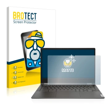 Face avant d’un emballage produit avec le logo de la marque BROTECT. À côté, l’appareil Lenovo IdeaPad Flex 5i 13.3