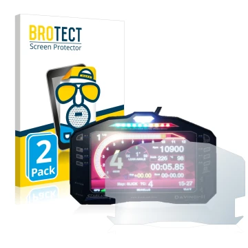 Face avant d’un emballage produit avec le logo de la marque BROTECT. À côté, l’appareil Starlane DaVinci-II S est représenté a
