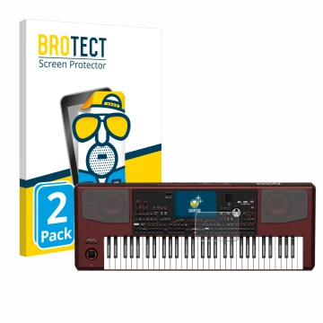 Face avant d’un emballage produit avec le logo de la marque BROTECT. À côté, l’appareil KORG Pa1000 est représenté avec la pro