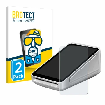 Face avant d’un emballage produit avec le logo de la marque BROTECT. À côté, l’appareil Square Terminal est représenté avec la