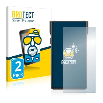 Face avant d’un emballage produit avec le logo de la marque BROTECT. À côté, l’appareil Sony Walkman NW-WM1AM2 est représenté 