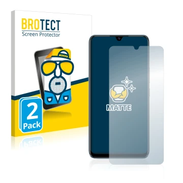 Face avant d’un emballage produit avec le logo de la marque BROTECT. À côté, l’appareil Vivo V20 SE est représenté avec la pro