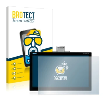 Face avant d’un emballage produit avec le logo de la marque BROTECT. À côté, l’appareil Siemens Simatic HMI TP1200 Comfort Pro